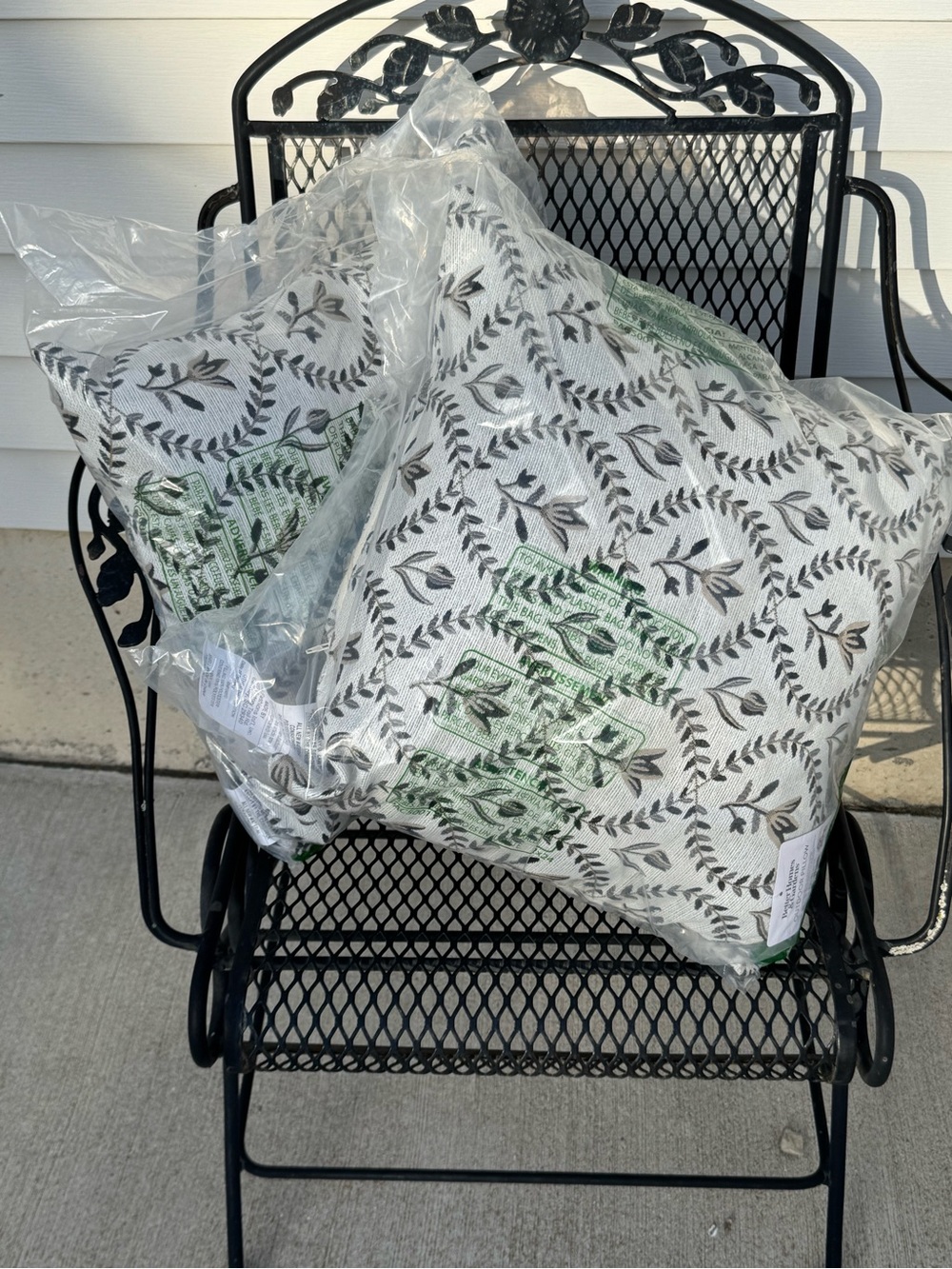 Better Homes And Gardens White and Gray Leaf Pattern Throw Pillows (Pair)